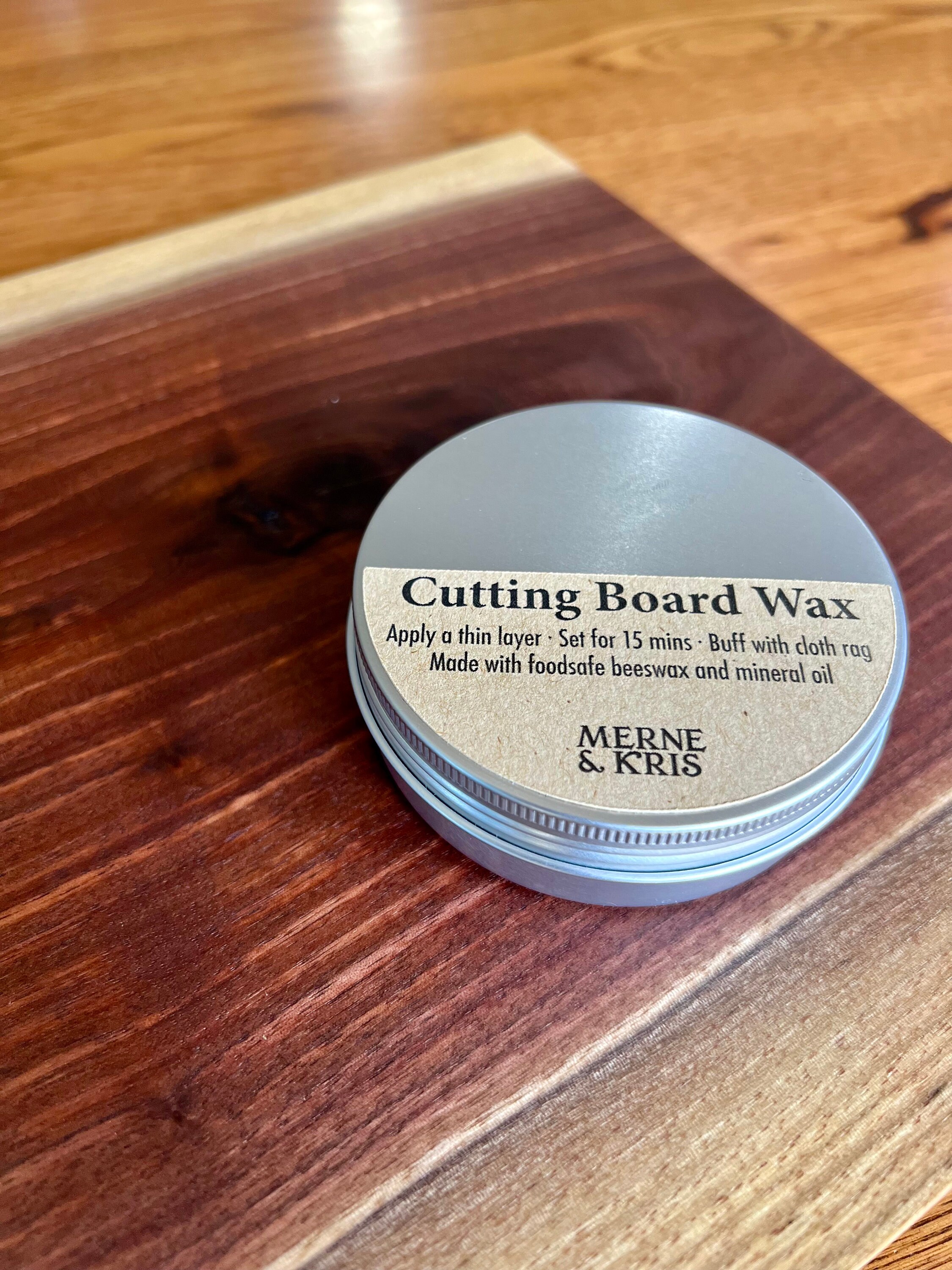 Cutting Board and Wood Conditioning Wax Merne & Kris Cutting Etsy
