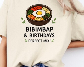 Bibimbap Birthday Shirt, Korean Food Lover Gift, K-Food Birthday Gift, Cute Korean Culture Tee, Korean Birthday Gift