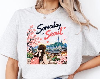 T-shirt de voyage à Séoul, Corée du Sud, T-shirt « Un jour à Séoul », Cadeau pour les amoureux de la Corée, Cadeau de voyage en Corée, T-shirt de vacances à Séoul pour femmes