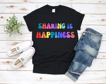 T-shirt Le partage, c'est le bonheur, cadeau de vacances inspirant