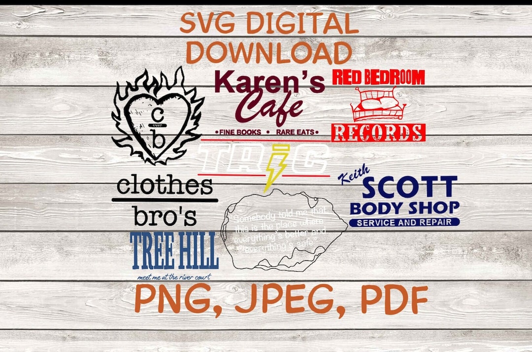 One Tree Hill SVG Digital Download Bundle Karen's Cafe Etsy