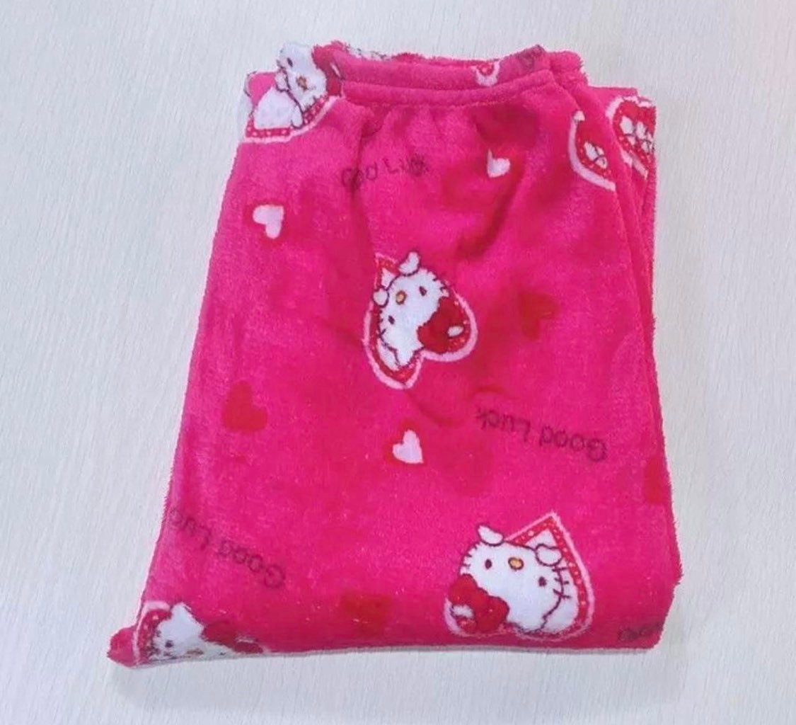 Hello kitty fluffy reworked pyjama bottoms y2k pink etsy uk