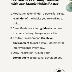 Atomic Habits Motivational Poster: A4 & A3 Size for Daily Habits ... - Daily Habits For Motivation