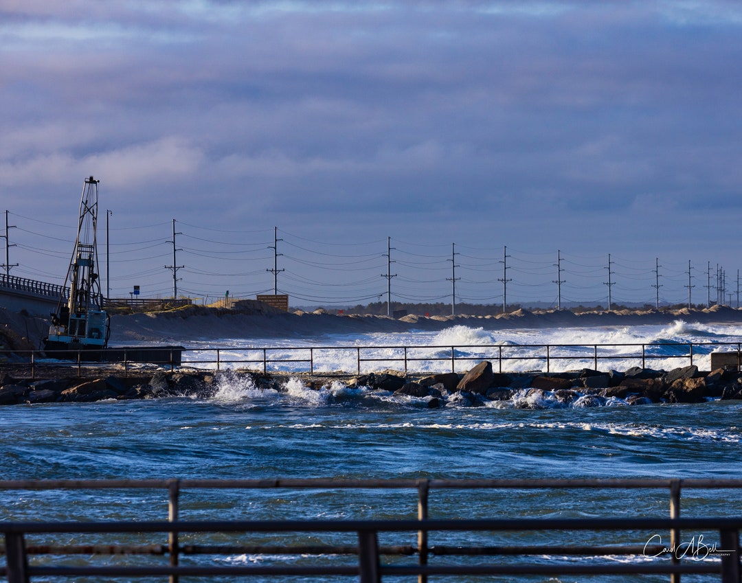 Storm Inelt Storm Surge Ocean Indian River Inlet DE. Nautical, Coastal, Wave, Sea ...