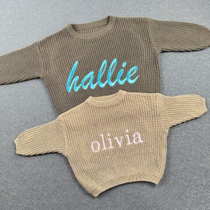 Personalized Embroidered Baby and Toddler Sweater,Personalized Knitted Sweater,Baby Name Announcement, Newborn Gift,Toddler Gift,Baby Gift