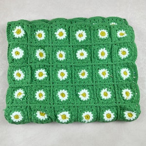 Crochet Blanket,Daisy Crochet Blanket,Daisy Blanket,Green Crochet baby blanket,Handmade blanket,baby girl blanket,Afghan Blanket