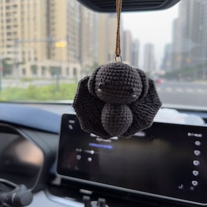 Goth Car Accessory Bat Plush Rear View Mirror Accessory for Women, Men Teens, Halloween Car Mirror Hanging Bat Car Decor, Crochet Car Charm