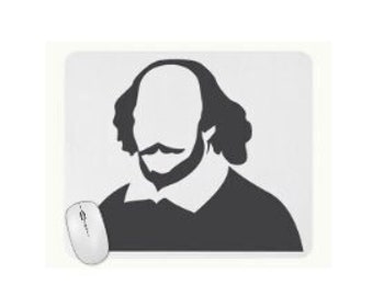 Souris William Shakespeare - cadeau shakespearien - tapis de souris littéraire - tapis de souris littérature - cadeau William Shakespeare