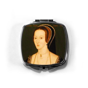 Specchio compatto di Anna Bolena - Regalo di Anna Bolena - Specchio della regina Tudor - Regalo per gli amanti della storia - Regalo della storia Tudor - Regalo della regina d'Inghilterra