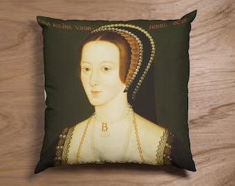 Anne Boleyn Cushion Case - Tudor Queen Cushion Case - Tudor History Cushion Cover - Six Wives of Henry Cushion Case - Anne Boleyn Gift