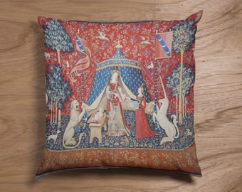 Lady and the Unicorn Cushion Cover - Tapestry Cushion Case - Medieval Cushion Cover -