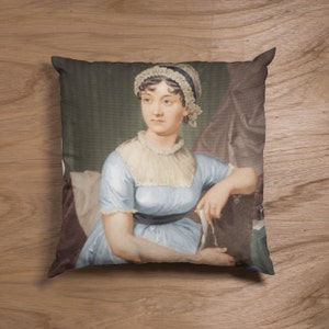 Jane Austen Cushion Cover - Literary Cushion Cover - Famous Author Cushion Case