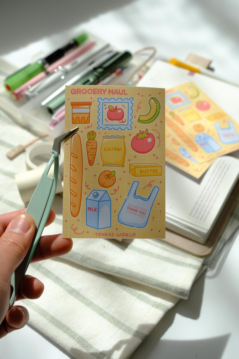 Grocery Deco Sticker Sheet: Journal Scrapbooking - Etsy