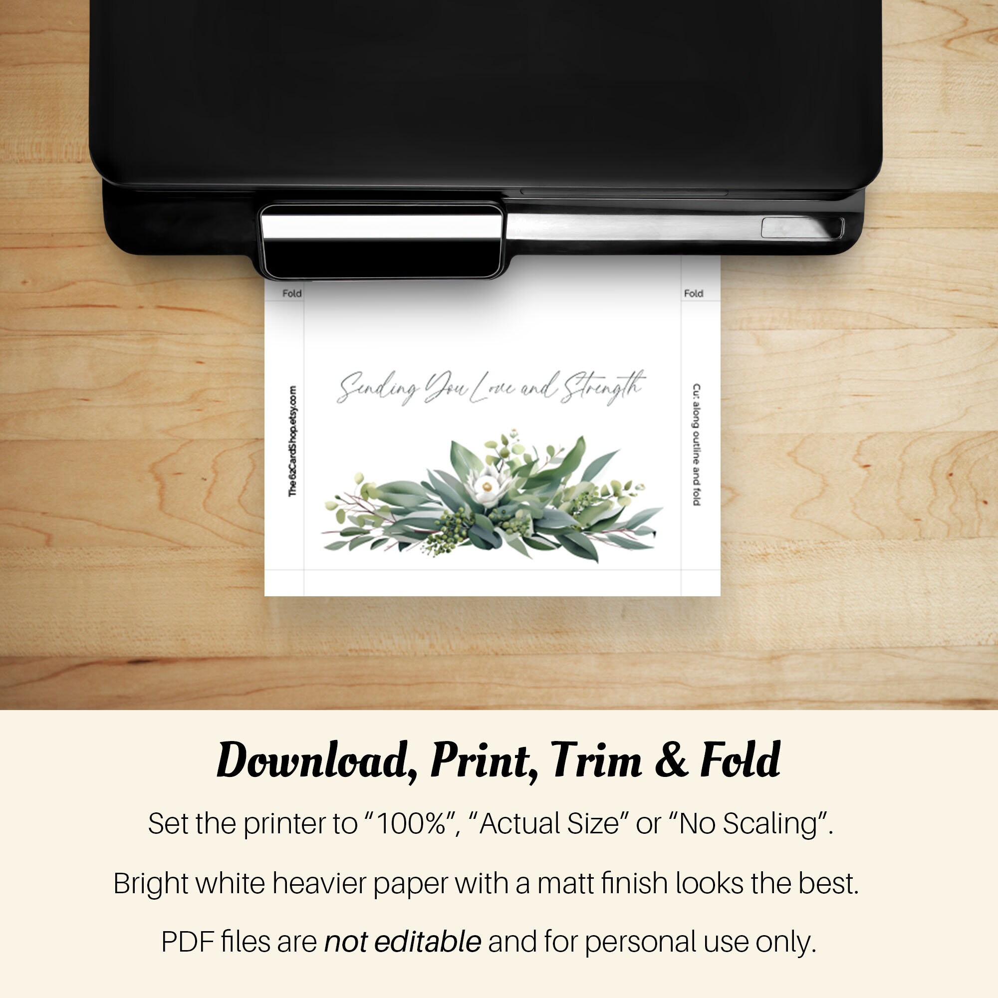 Printable Sympathy Card Sending Love and Strength Send - Etsy