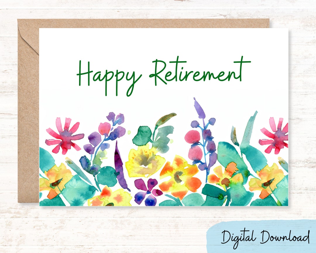 Printable Happy Retirement Card in Sizes 7x5 &amp; A2, Retirement Congrats ...