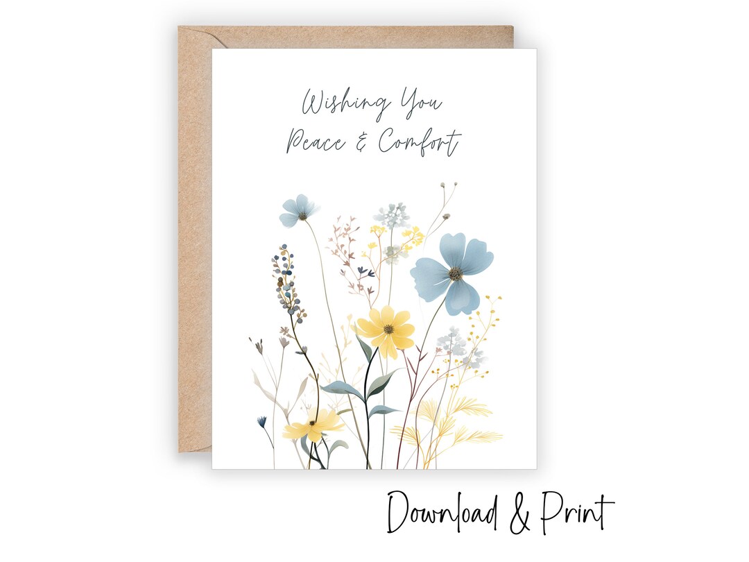 Printable Sympathy &amp; Condolences Card With Gentle Flowers, Sorry for ...