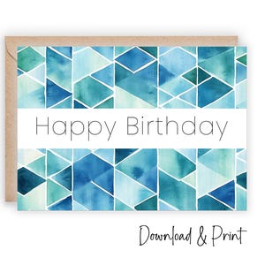 Biglietto di auguri di buon compleanno stampabile, festeggia un compleanno speciale con un semplice saluto moderno e minimale, biglietto per papà e nonno, DOWNLOAD DIGITALE