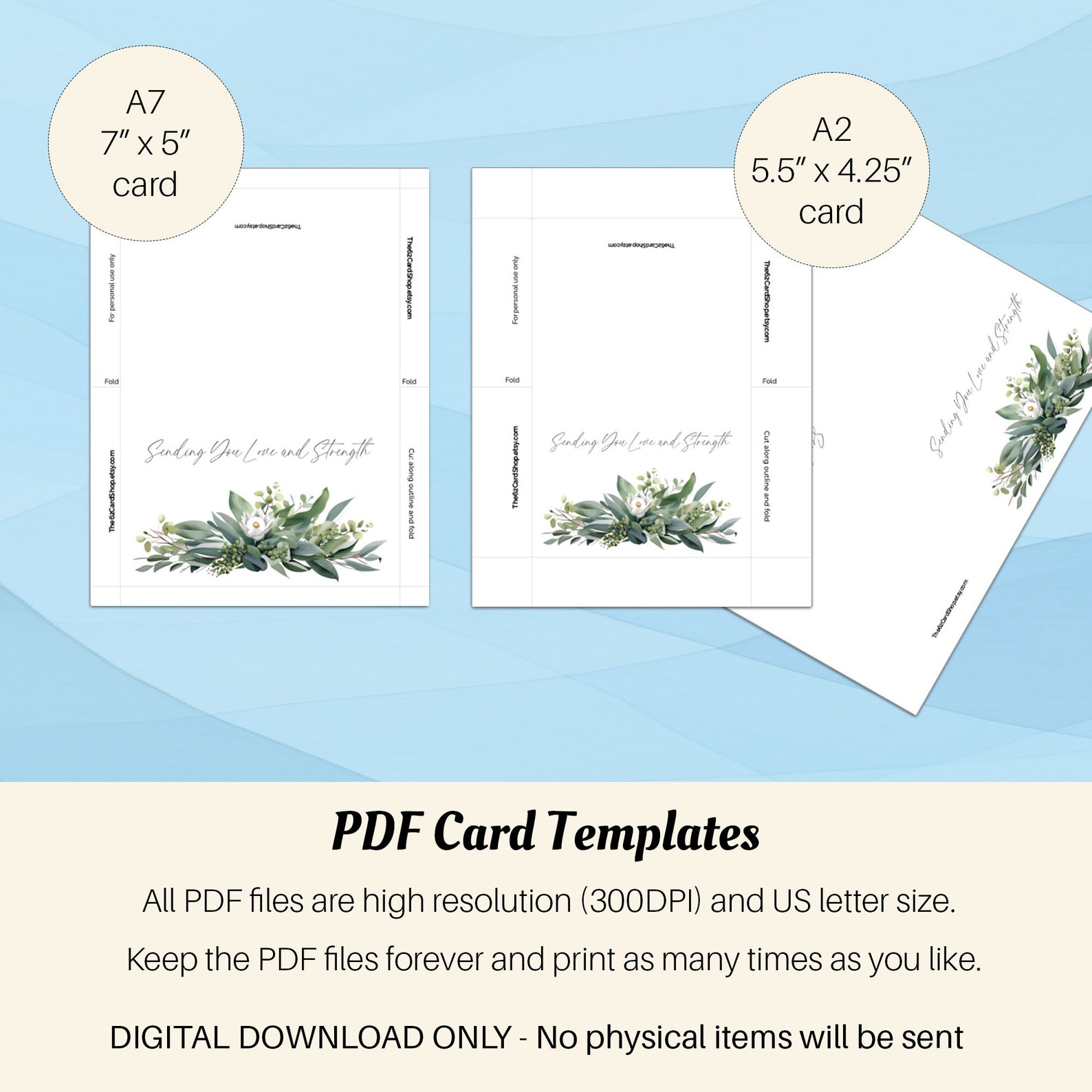Printable Sympathy Card Sending Love and Strength, Send Condolences and ...