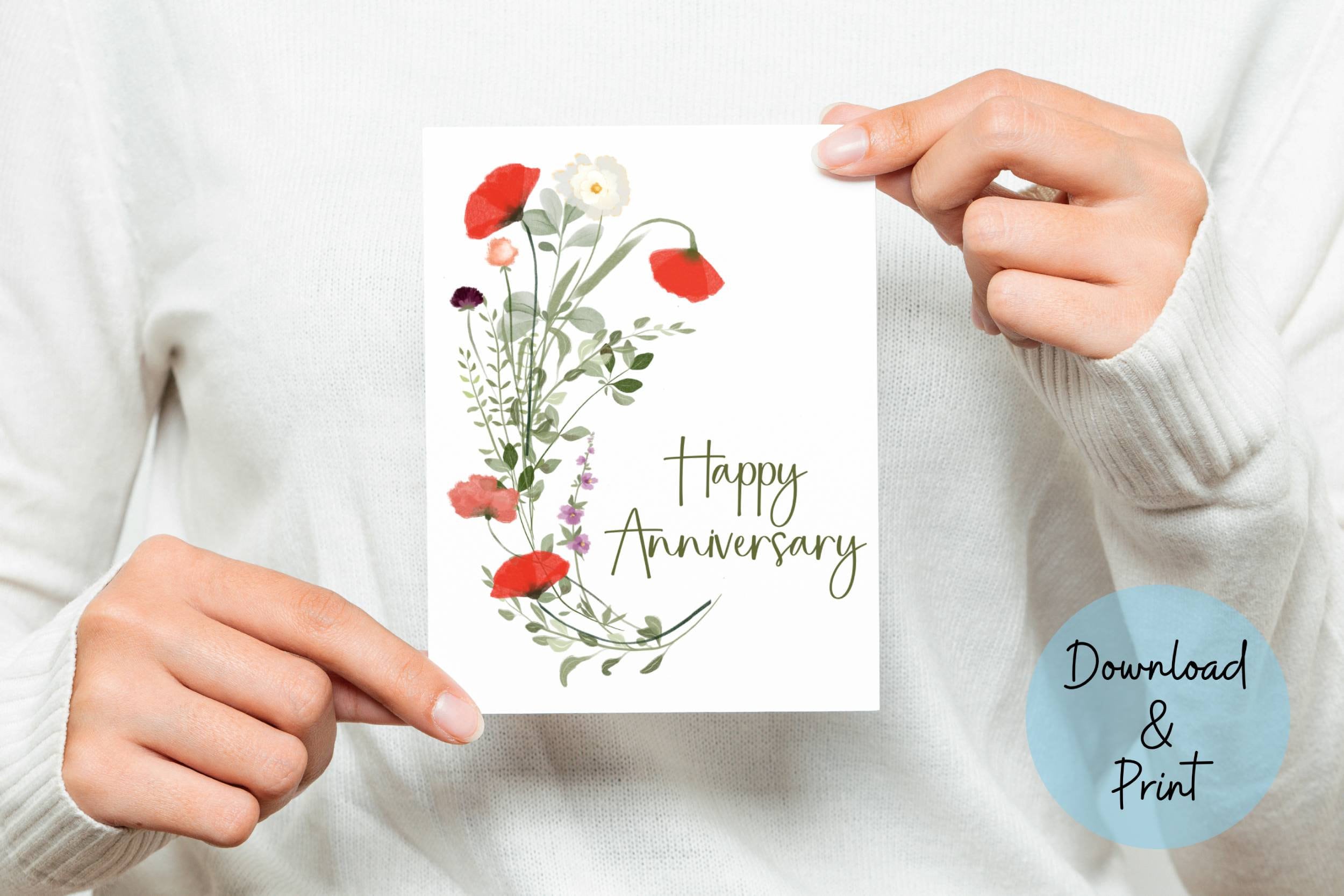 Happy Anniversary Card in Sizes 5x7 and A2, Celebrate an Anniversary ...