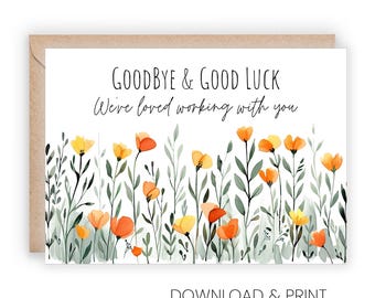 Abschiedskarte zum Ausdrucken: Neuer Job, Abschied in den Ruhestand (Größen 5x7 & A2, digitaler Download)