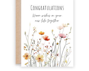 Tarjeta imprimible de felicitación de boda (tamaños 5x7 y A2, descarga digital)