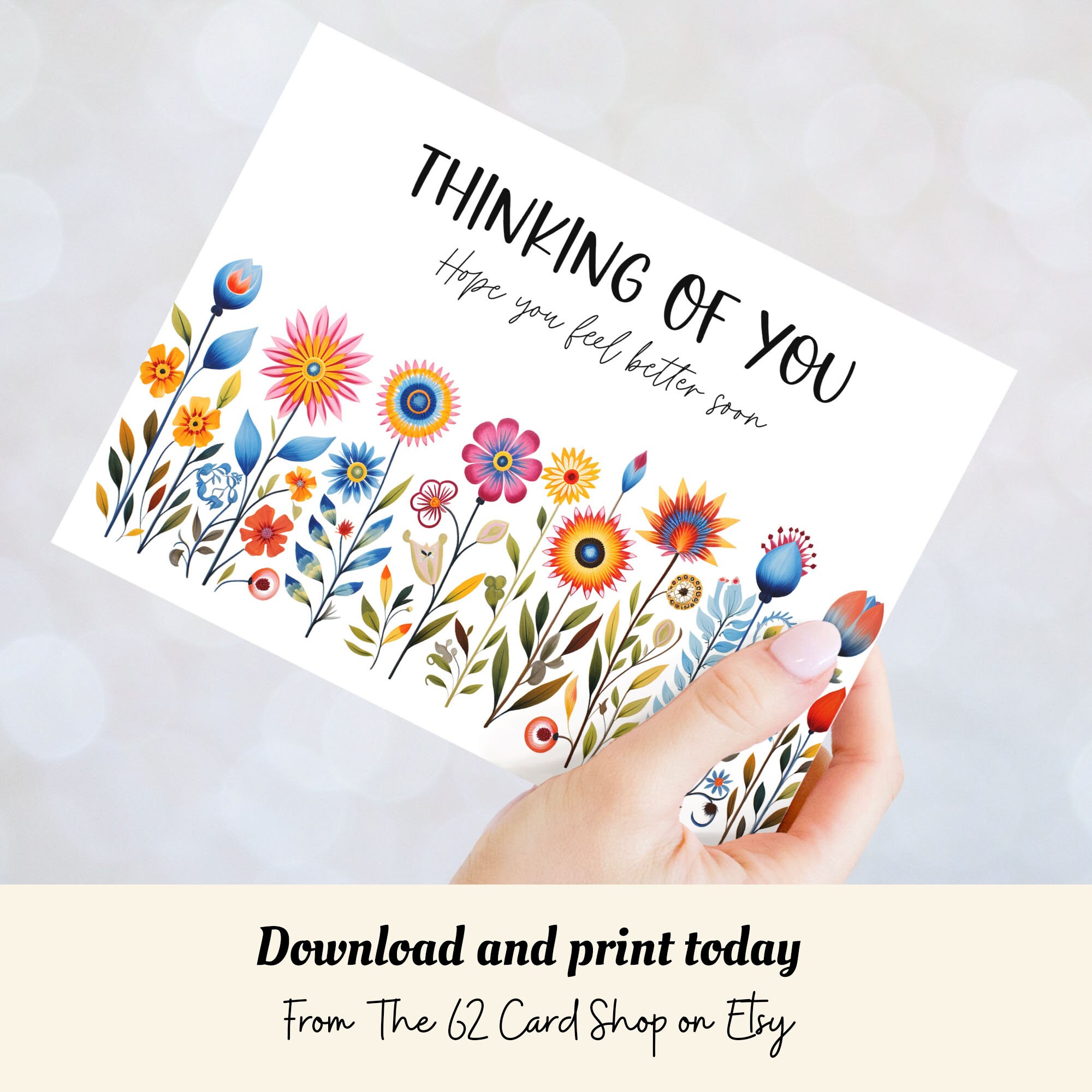 Feel Better Soon Card, Printable Get Well Card Wishing a Speedy ...