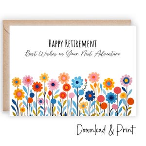 Printable Retirement Card For Boss, Happy Retirement to coworker employee teacher, Retirement celebration gift, Size 5x7 A2 DIGITAL DOWNLOAD