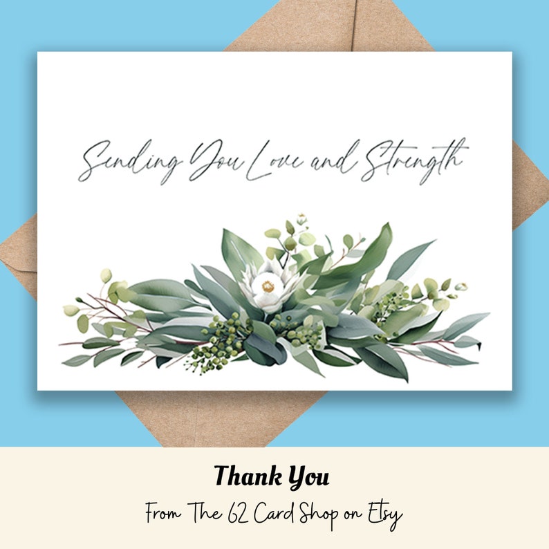 Printable Sympathy Card Sending Love and Strength, Send Condolences and ...