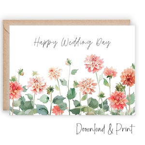 Wedding congratulations card, Printable happy wedding day card, Congrats to the newlyweds card, Friend wedding card, DIGITAL DOWNLOAD