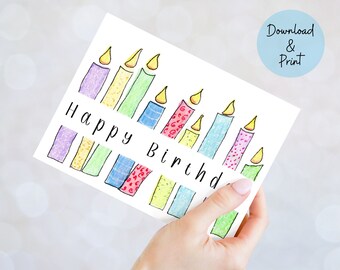 Simple Happy Birthday Wishes With Not Too Many Candles Happy Birthday  Printable Card Two Sizes: 7 X 5 & A2 Note Card DIGITAL DOWNLOAD -   Canada