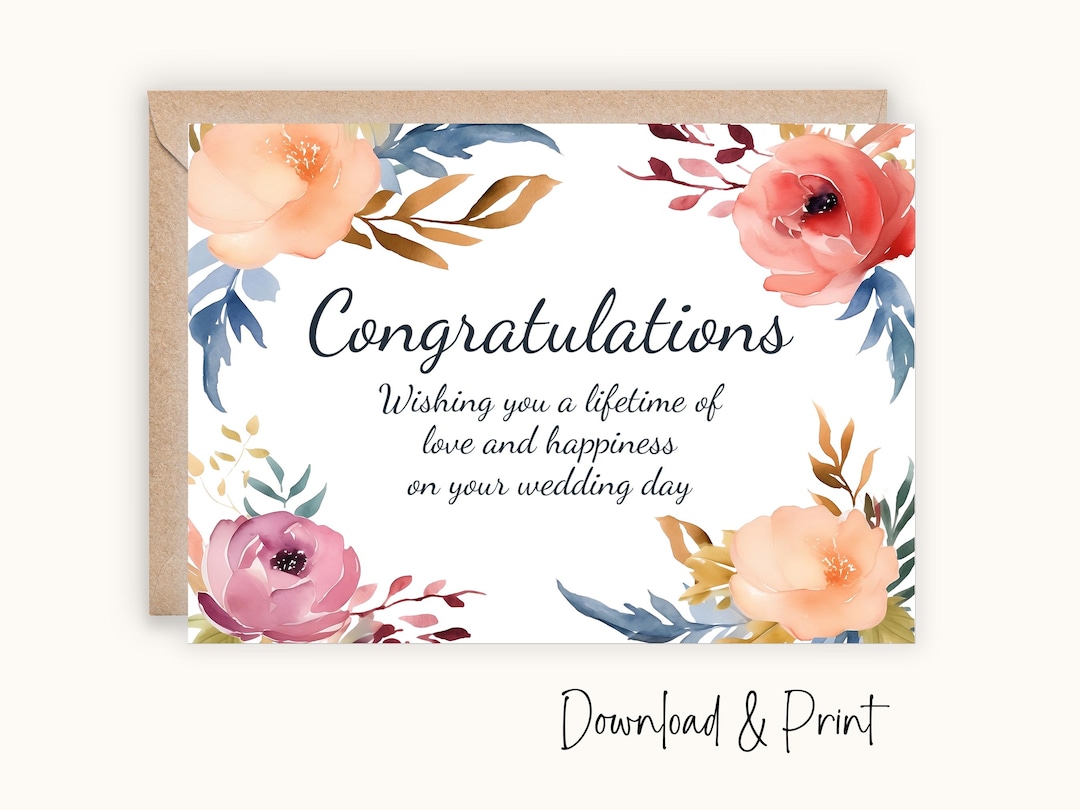 Wedding Congratulations Card Printable - Il 1080xN.6309201365 Gf26 