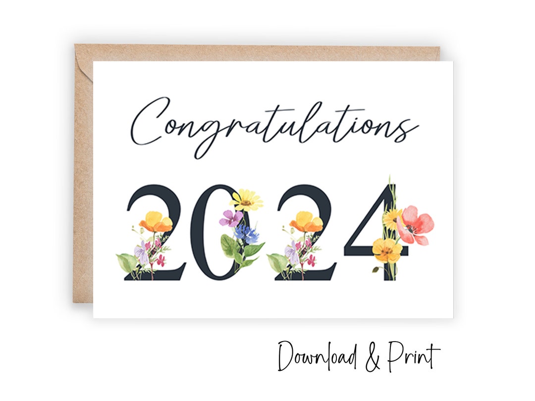 Congratulation Class of 2024 Card Printable College and High School ...