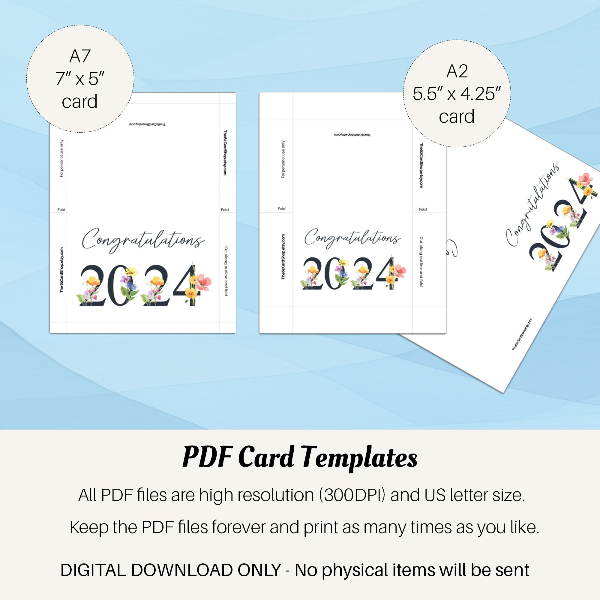 Congratulation Class of 2024 Card Printable College and High School ...