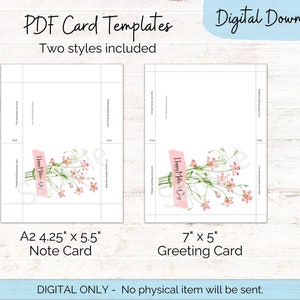 Happy Mother's Day card to celebrate all the moms with a simple floral printable card in two sizes: 7 x 5 & A2 Note Card, DIGITAL DOWNLOAD image 4