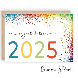 Carte de remise des diplômes 2025 imprimable, fier de vous, carte de voeux promotion 2025, réalisation félicitations, tailles A2 5 x 7, TÉLÉCHARGEMENT NUMÉRIQUE