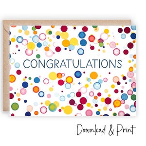 Afdrukbare felicitatiekaart, perfect voor afstuderen, een nieuwe baan, promotie, het bereiken van een groot doel, twee maten: 7 x 5 en A2, digitale DOWNLOAD