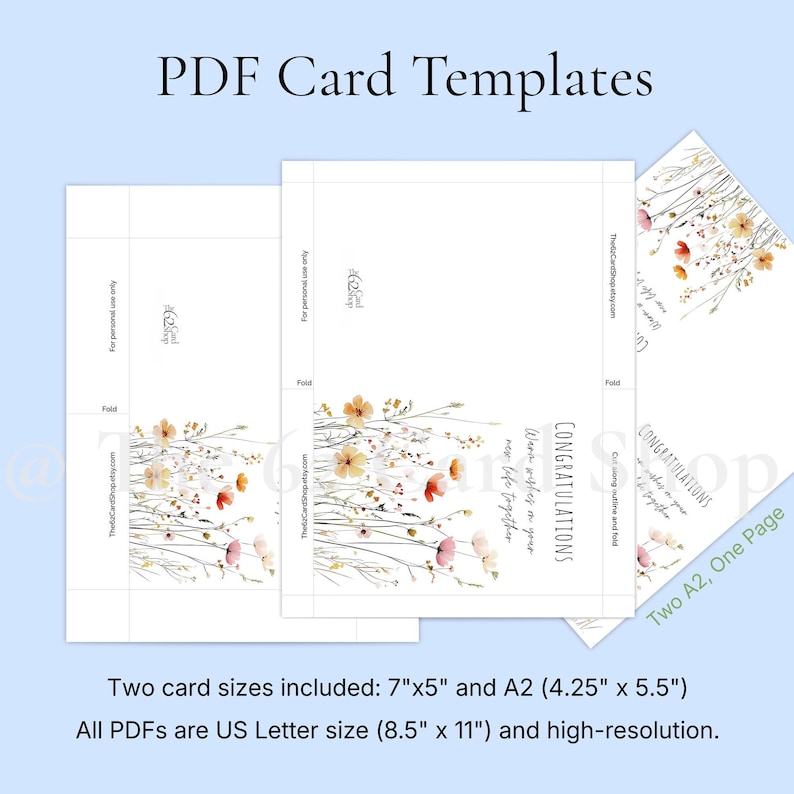 Printable Happy Wedding Congrats Card (sizes 5x7 & A2) - Etsy