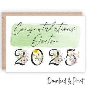 Afstudeerkaart medische school, afdrukbare klasse van 2025 felicitatiekaart voor een pas afgestudeerde arts, 7 x 5 en A2, DIGITALE DOWNLOAD