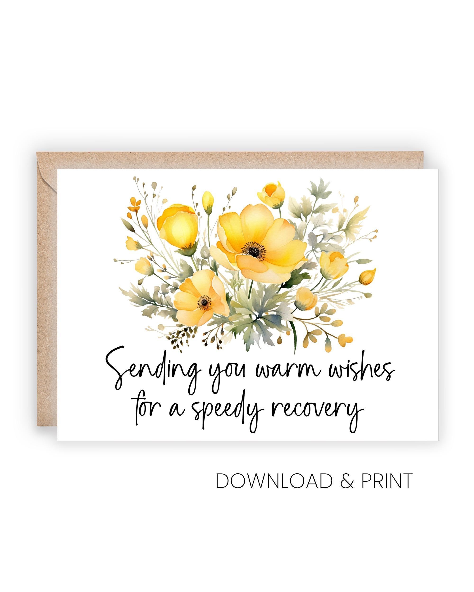 Printable Wishes for a Speedy Recovery Card: Get Well Flowers (sizes ...