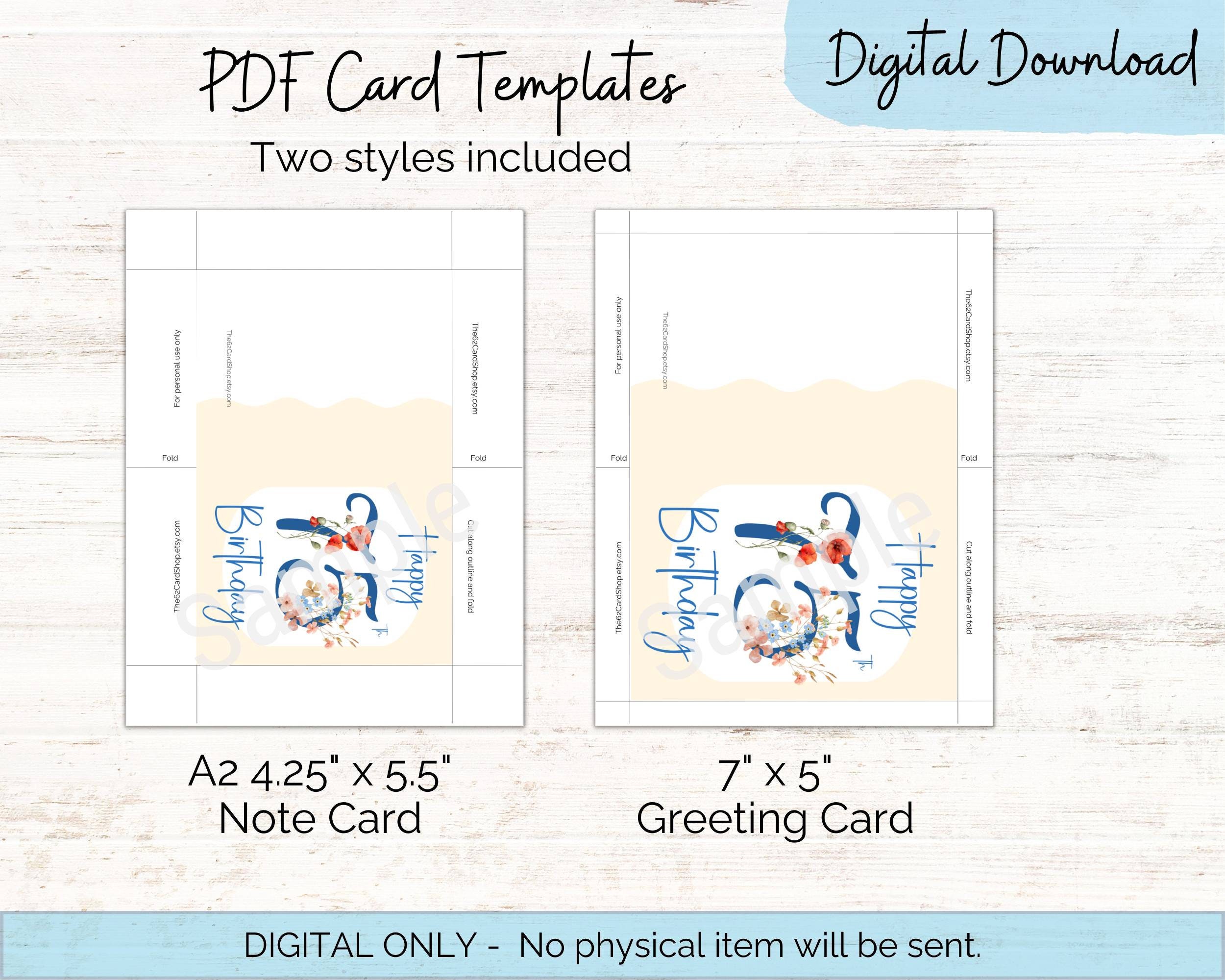 Printable 75th Birthday Card in Sizes 7x5 &amp; A2, Celebrate a Happy 75th ...