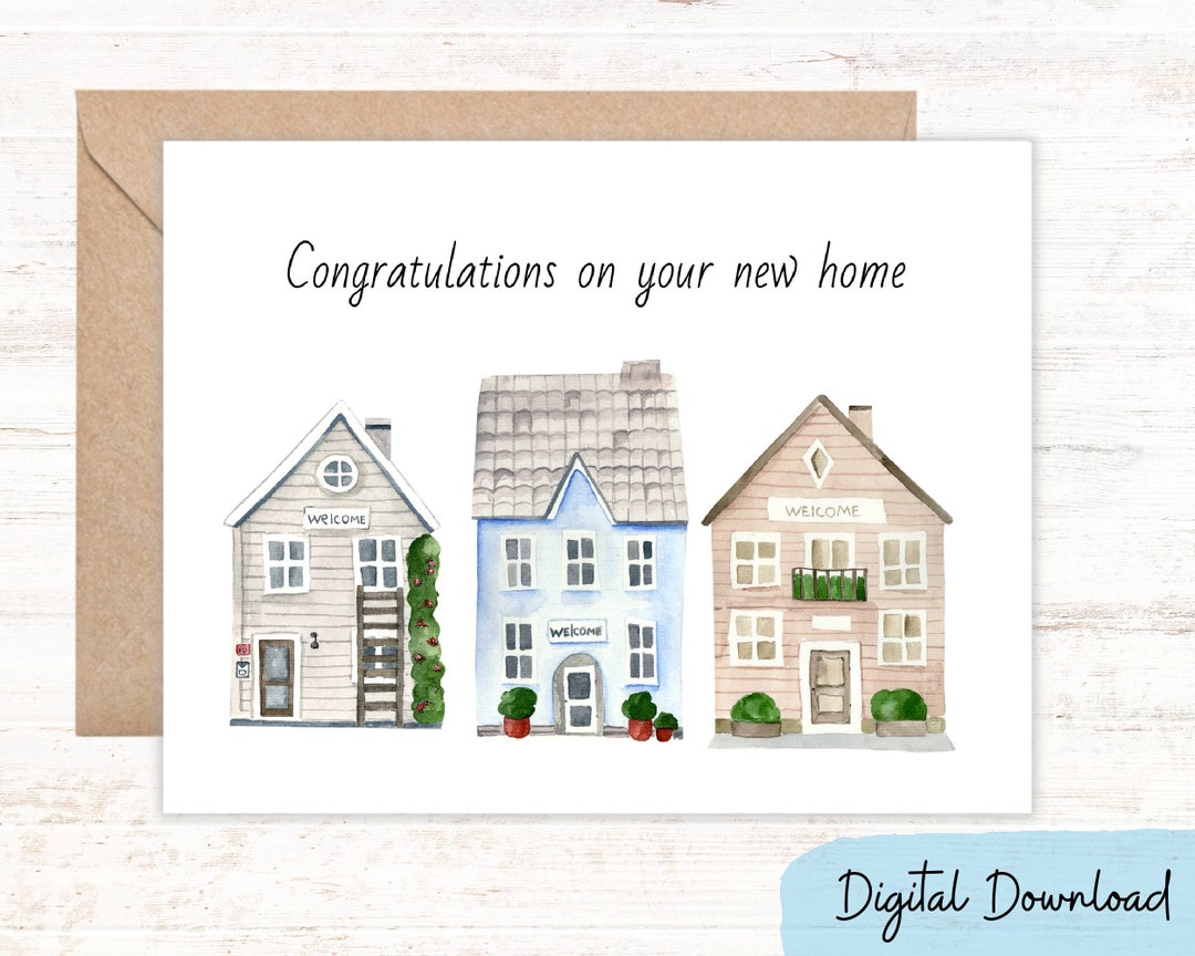 Congratulations New Home Card in Sizes 5x7 &amp; A2 Printable - Etsy