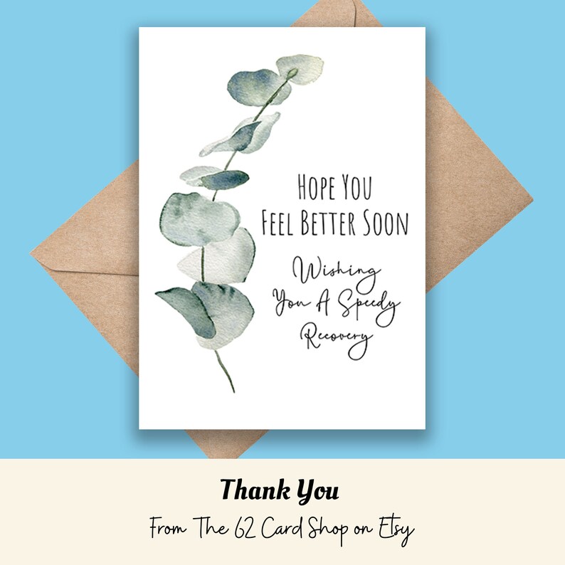 Printable Feel Better Soon Card Wishes for a Speedy Recovery Thinking ...