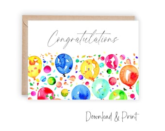 Printable Congratulations Card in sizes 5x7 & A2 | Proud of you card to celebrate | DIGITAL DOWNLOAD