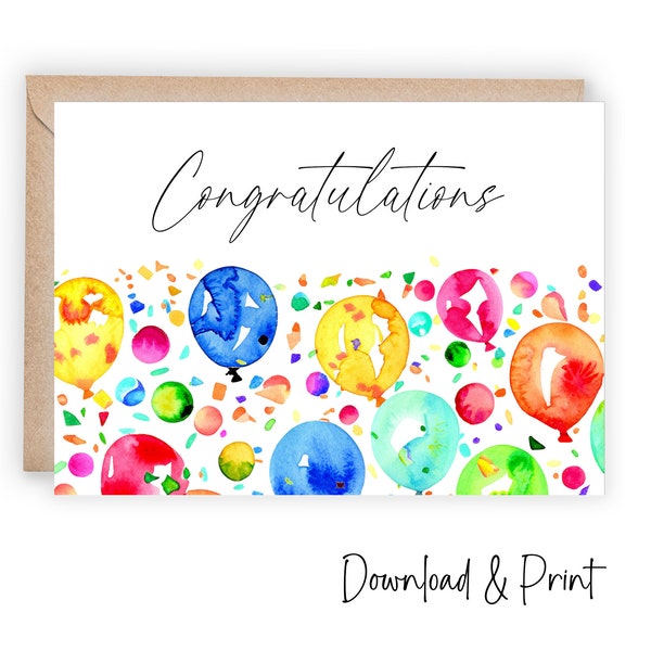Printable Congratulations Card in sizes 5x7 & A2 | Proud of you card to celebrate | DIGITAL DOWNLOAD