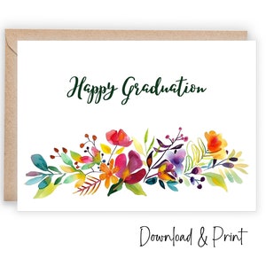 Modèle de carte imprimable Happy Graduation, carte de félicitations de la promotion 2024 pour le nouveau diplômé, Diplômé de félicitations, 7 x 5 et A2, TÉLÉCHARGEMENT NUMÉRIQUE