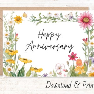 Carte d'anniversaire imprimable, envoyez un joyeux anniversaire à un couple spécial, deux tailles 7 x 5 et A2, TÉLÉCHARGEMENT NUMÉRIQUE
