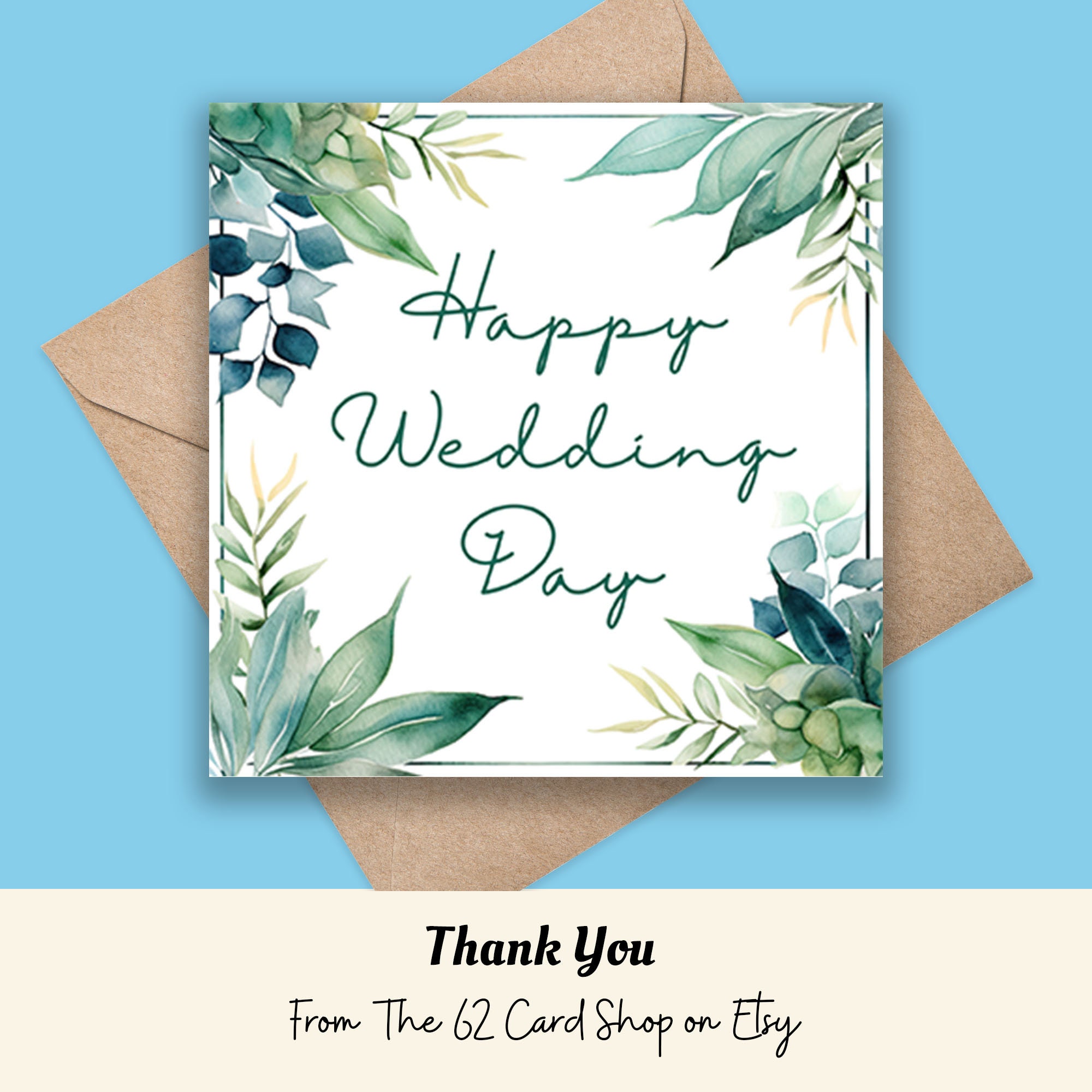 Happy Wedding Day Card Printable Congrats to the Newlyweds - Etsy