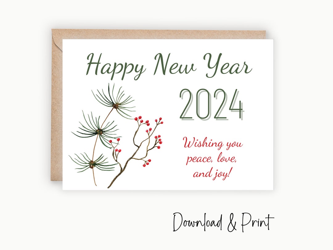 Digital Happy New Year Card With Multiple Sizes Etsy
