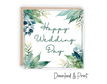 Happy Wedding Day Card, Printable congrats to the newlyweds card, Friend wedding card, Wedding congratulations card, DIGITAL DOWNLOAD