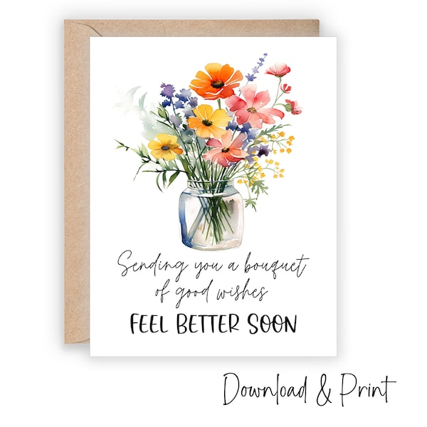 Watercolor Get Well Cards - Etsy